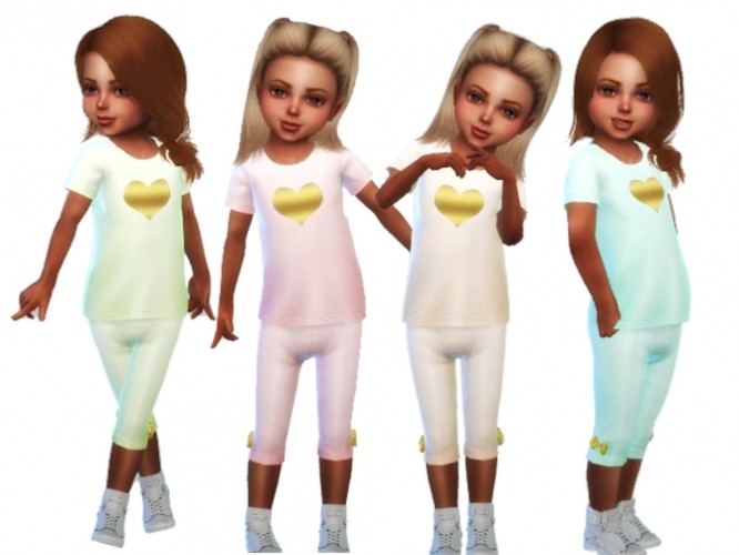 Golden Heart Outfit at MSQ Sims » Sims 4 Updates