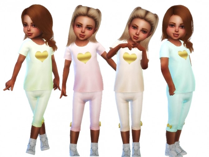 Sims 4 Golden Heart Outfit at MSQ Sims