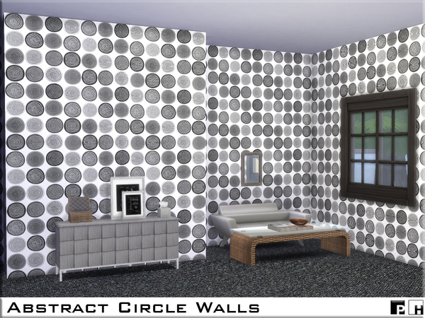 Sims 4 Abstract Circle Walls by Pinkfizzzzz at TSR