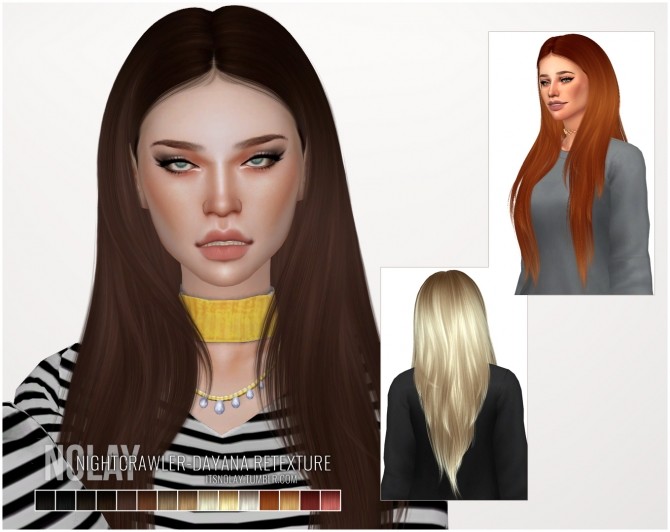 Sims 4 NIGHTCRAWLER Dayana Hair Retexture by Nolay at Mod The Sims