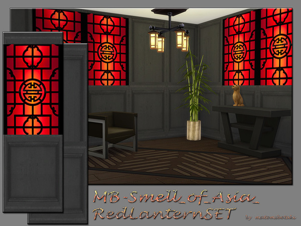 Sims 4 MB Smell of Asia Red Lantern SET by matomibotaki at TSR