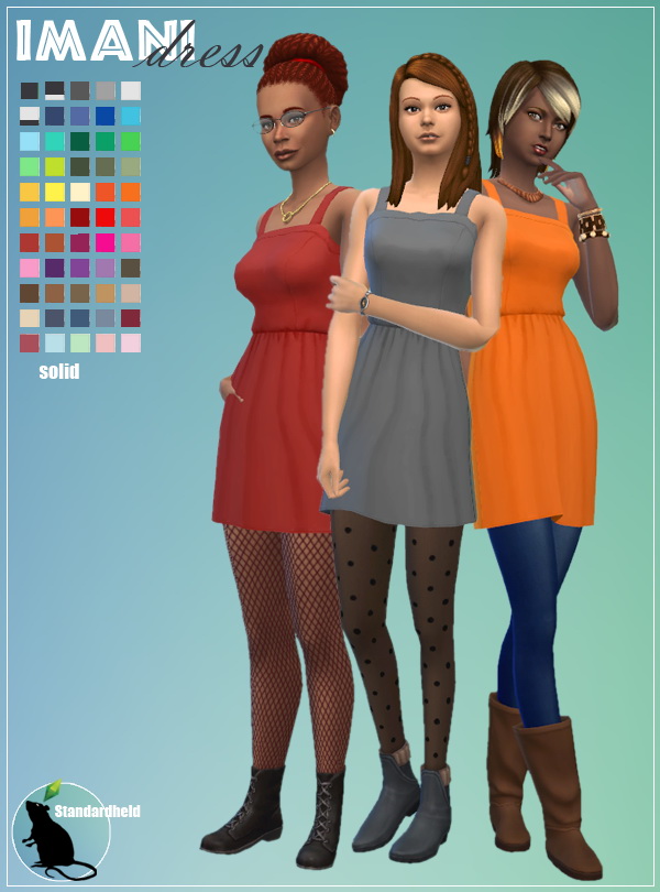 Sims 4 Recolors of Solosims Imani Dress by Standardheld at SimsWorkshop
