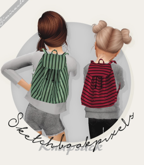 Sims 4 Sketchbookpixels Knapsack 3T4 Kids & Toddlers at Simiracle