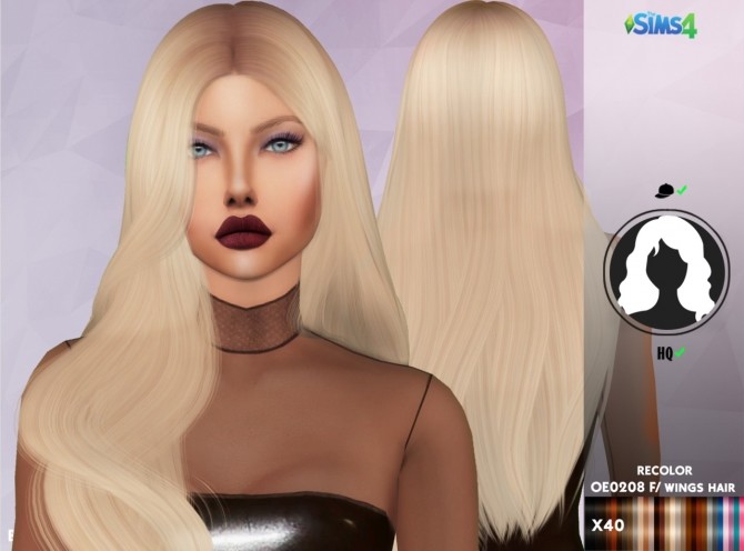 Sims 4 WINGS HAIR OE0208 F RECOLOR at REDHEADSIMS