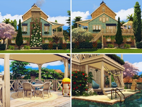Sims 4 Oasis Beach House by MychQQQ at TSR
