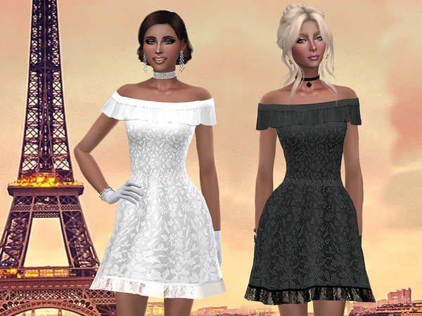 Sims 4 Short chiffon dress by Simalicious at TSR