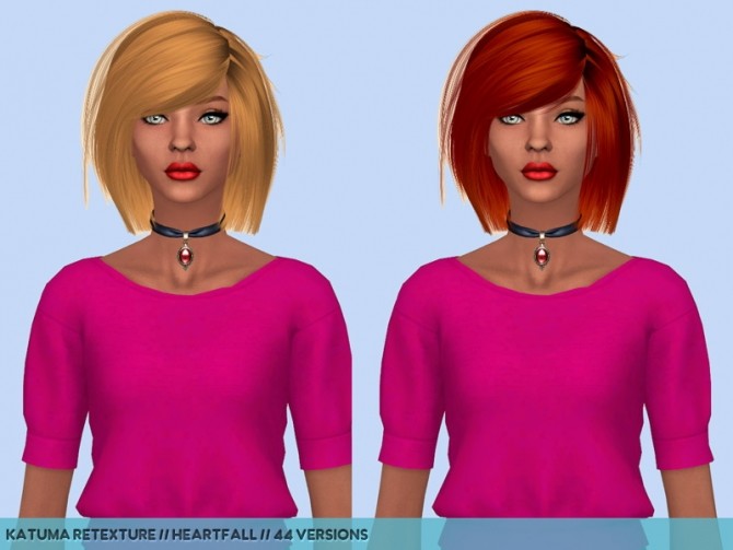 Sims 4 Hair retexture set in my new palette at Heartfall