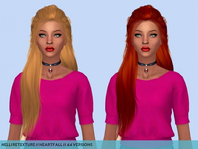 Sims 4 Hair retexture set in my new palette at Heartfall