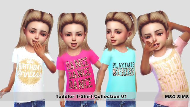 Sims 4 Toddler T Shirt Collection 01 at MSQ Sims