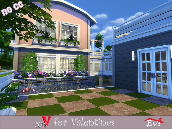 Sims 4 V for Valentines 2018 house by Evi at TSR
