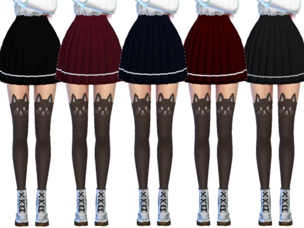 Sims 4 Snazzy Pleated Skirts by Wicked Kittie at TSR