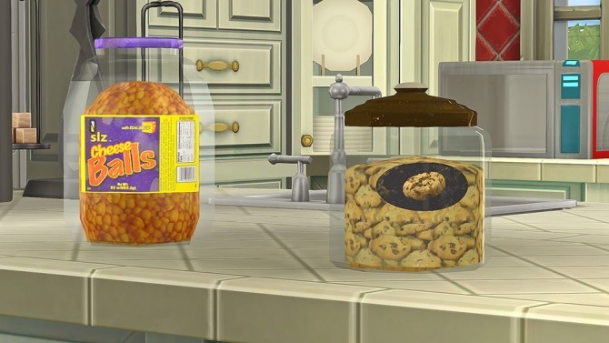 Sims 4 Cheese Balls and Chocolate Chip Cookie Snacks at Josie Simblr
