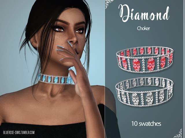 Sims 4 Diamond Choker at BlueRose Sims