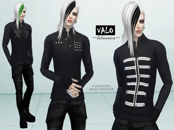 Sims 4 VALO Male Sweater by Helsoseira at TSR