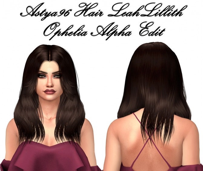 Sims 4 LeahLillith Hair Ophelia Alpha Edit at Astya96