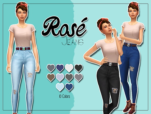 Sims 4 Rose jeans at Kass