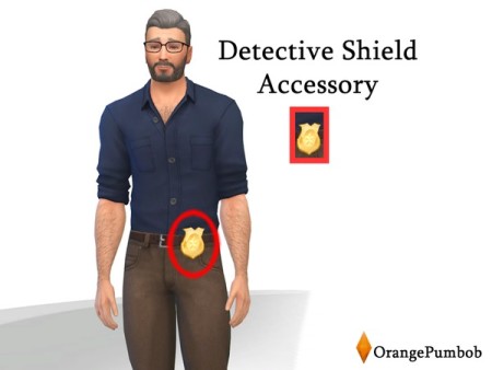Detective Shield Accessory by OrangePlumbob at TSR