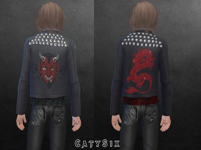 Sims 4 Rocker Jacket Male Version 2 at CatySix