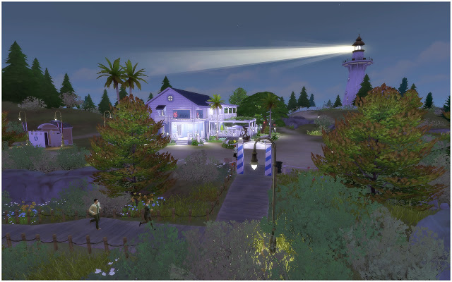 Sims 4 Island Lighthouse club at Via Sims