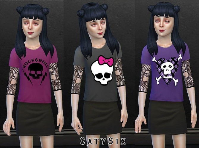 Sims 4 8 T shirts For Girls V2 at CatySix