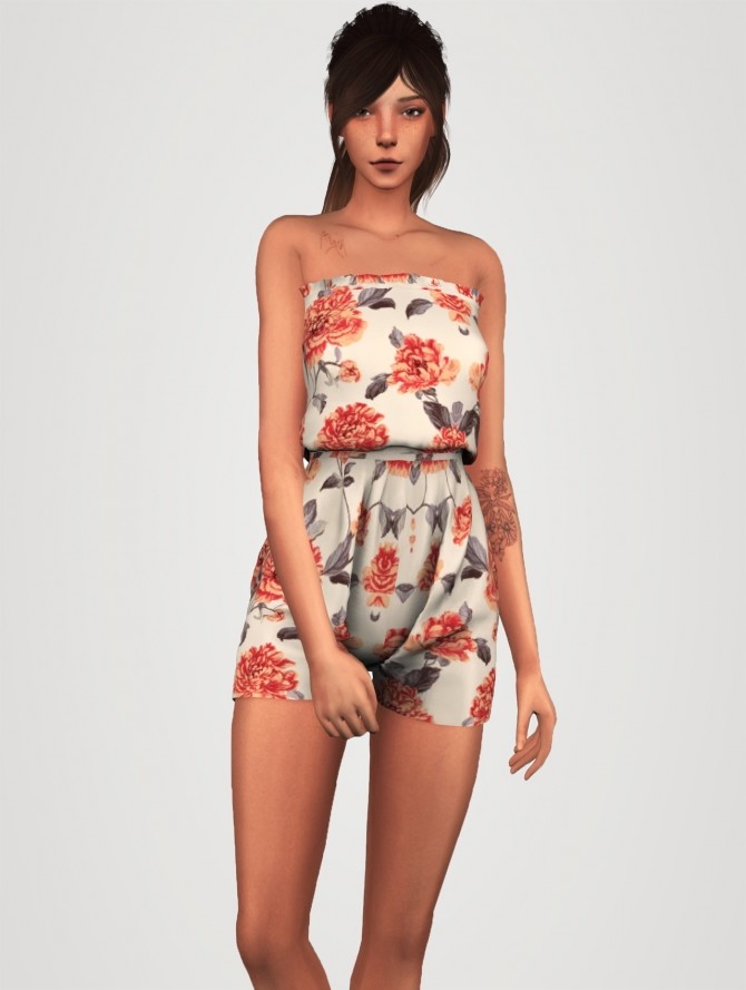Sims 4 Strapless playsuit at Elliesimple