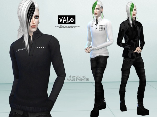 VALO Male Sweater by Helsoseira at TSR » Sims 4 Updates