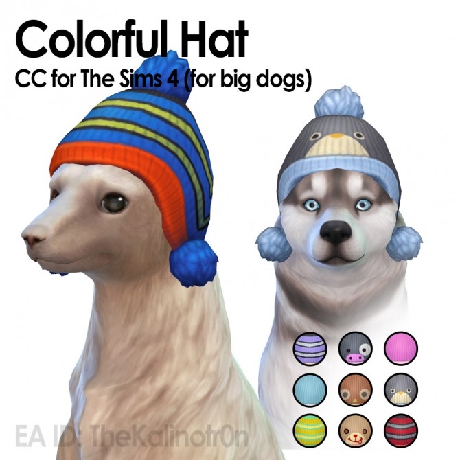 Sims 4 Colorful hats for big dog at Kalino