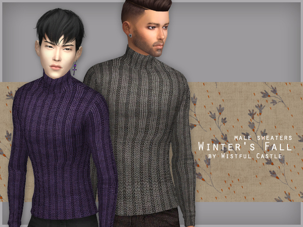 Sims 4 Winters Fall male sweaters by WistfulCastle at TSR