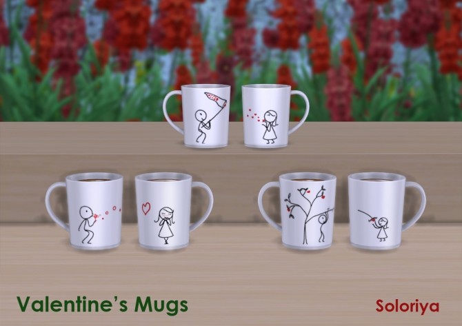 Sims 4 Valentines Mugs (P) at Soloriya
