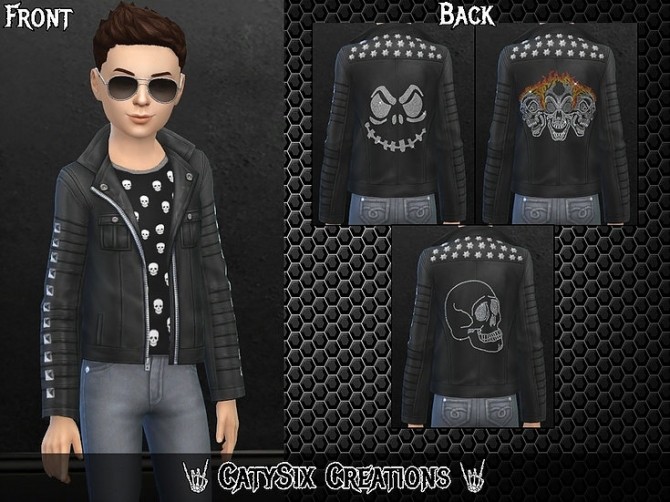 Sims 4 Rocker Jacket V1 Kids Version at CatySix