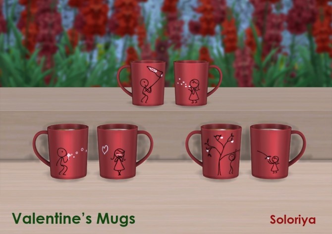 Sims 4 Valentines Mugs (P) at Soloriya