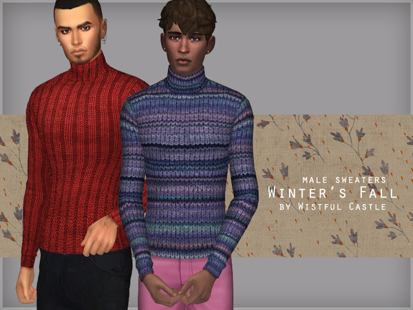 Sims 4 Winters Fall male sweaters by WistfulCastle at TSR