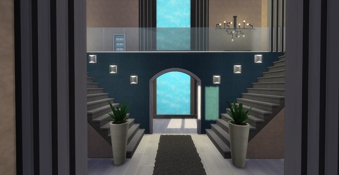 Sims 4 Waterfall Mansion by Waterwoman at Akisima