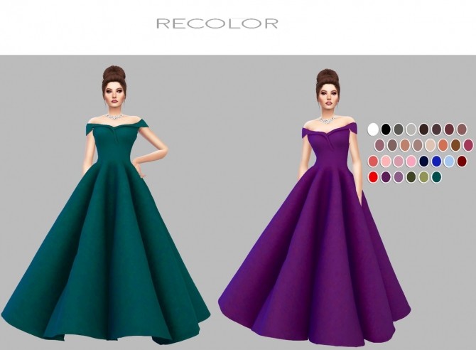 Sims 4 Castle Dress recolors at Simply Simming