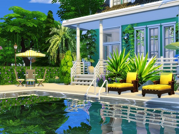 Sims 4 Beach Time house by MychQQQ at TSR
