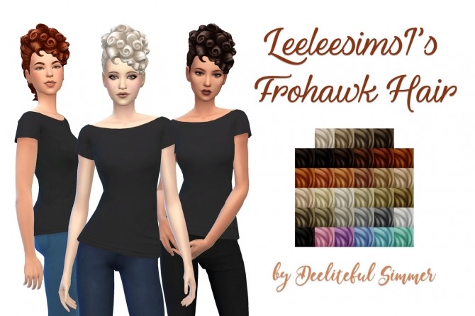Sims 4 Leeleesims1s frohawk hair at Deeliteful Simmer