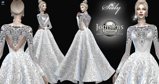 Sims 4 Sisly wedding dress at Jomsims Creations