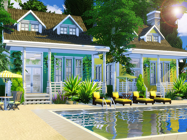 Sims 4 Beach Time house by MychQQQ at TSR