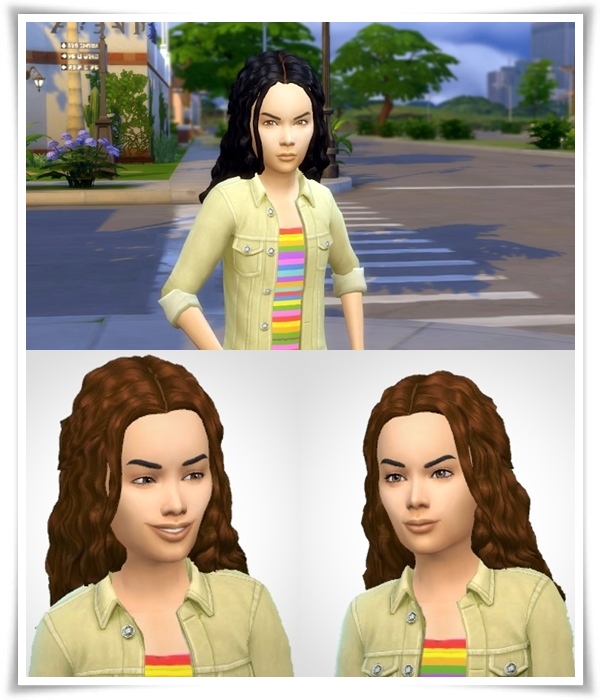 Sims 4 Girlys Halfup Curls Hair at Birksches Sims Blog