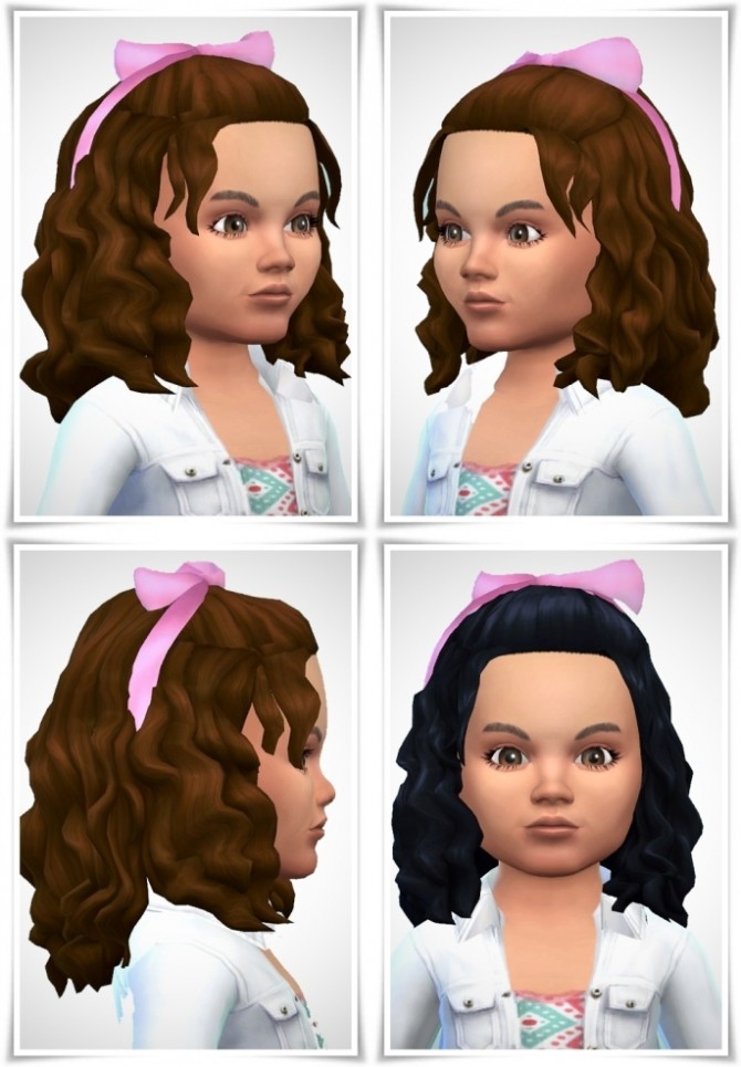 Sims 4 Mary’s Curls with Bow hair at Birksches Sims Blog