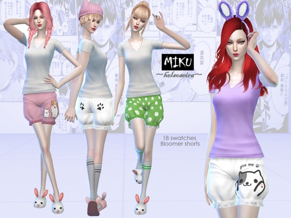 Sims 4 MIKU Bloomer Shorts Female by Helsoseira at TSR