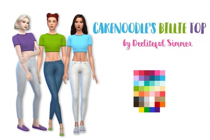 Sims 4 Cakenoodles Billie top at Deeliteful Simmer