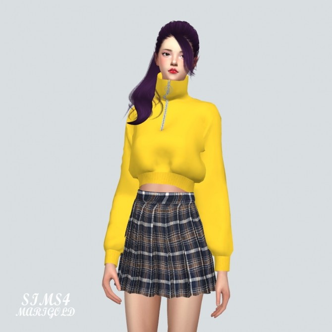 Sims 4 Crop Jersey Top at Marigold