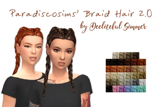 Sims 4 Paradiscosims braid hair 2.0 at Deeliteful Simmer