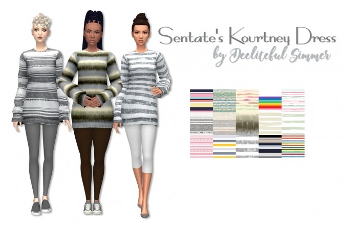 Sims 4 Sentates Kourtney dress recolors at Deeliteful Simmer