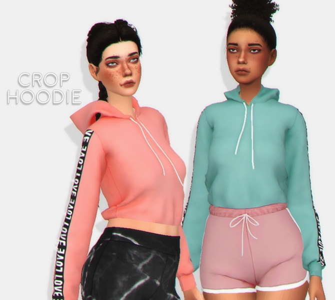 Crop hoodie at Puresims » Sims 4 Updates