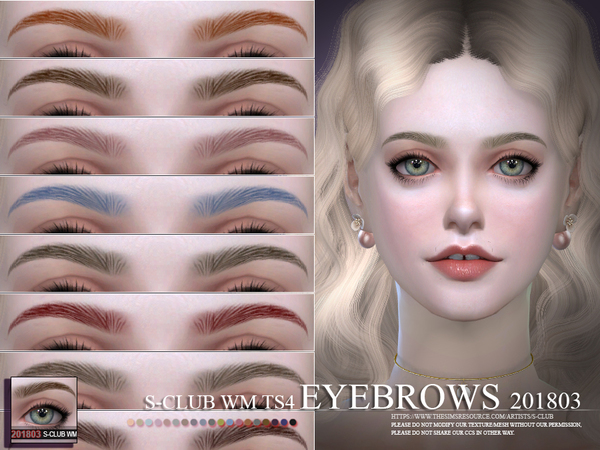 Sims 4 Eyebrows 201803 by S Club WM at TSR