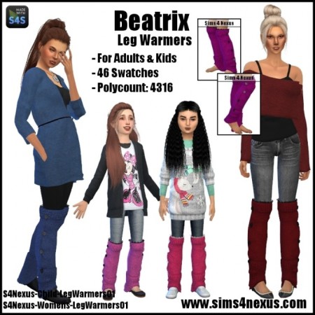 Beatrix leg warmers by SamanthaGump at Sims 4 Nexus