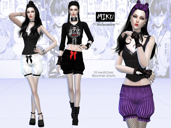 MIKU Bloomer Shorts Female by Helsoseira at TSR » Sims 4 Updates