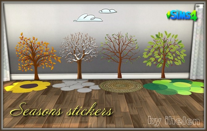 Sims 4 Seasons stickers by ihelen at ihelensims